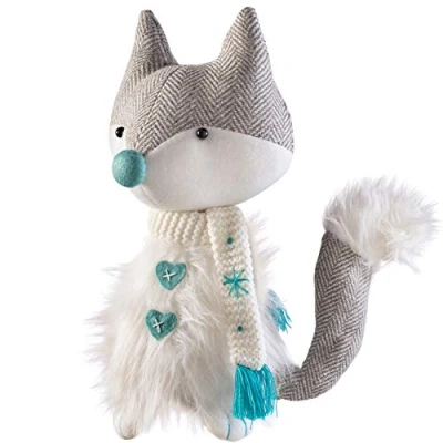 Obrázek WeRChristmas Sitzender Weihnachtsfuchs mit weichen Beinen, Mehrfarbig, 36 cm