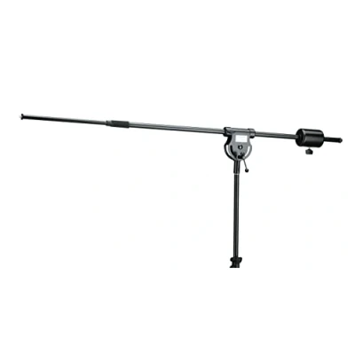 Obrázek K&amp;M 21231 otočné rameno černé extra dlouhé výsuvné XXL stupačky 107 187 cm z oceli s vyrovnávací závaží, vytahovací