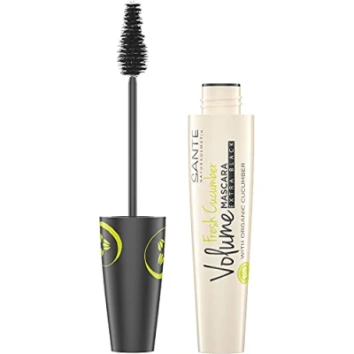 Obrázek SANTE Naturkosmetik Řasenka černá řasenka pro plné řasy, veganská receptura s bio extraktem na vousy Fresh Cucumber Volume Mascara, 1 x 12 ml