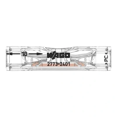 Obrázek WAGO Průchozí spojka k zástrčce 2773 2401 pro jednovodičové a vícestranové vodiče, max. 4 mm², 2 transparentní, 100 kusů