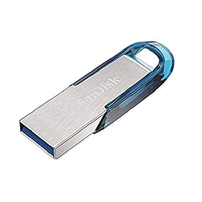 Obrázek SanDisk Ultra Flair USB 3.0 flash disk 64 GB (Rescue Pro Software, ochrana heslem, robustní, tenké kovové pouzdro, přenosová rychlost 150 MB/s) modrá