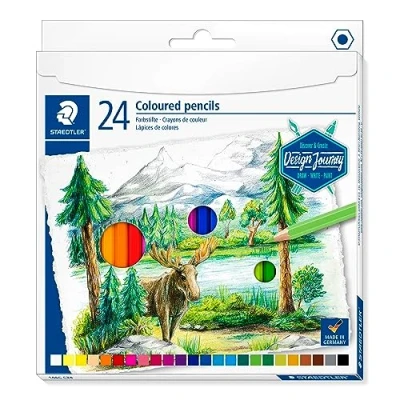 Obrázek STAEDTLER 146C C24 Buntstifte (klassisches Sechskantformat, weiche Mine, hoch pigmentierte Farben) Kartonetui mit 24 leuchtenden Farben