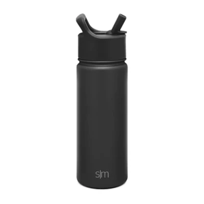Obrázek Simple Modern Trinkflasche mit Strohhalm Wasserflasche Edelstahl Isolierte für den Sport Fitnessstudio Summit 530ml Midnight Black