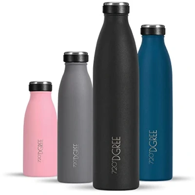 Obrázek 720DGREE Láhev na pití z ušlechtilé oceli &quot;milkyBottle&quot; 1 l bez BPA, zabezpečená proti vytečení, vhodná pro oxid uhličitý, perlivé vlasy, sport, univerzitu, do školy, fitness, outdoor,