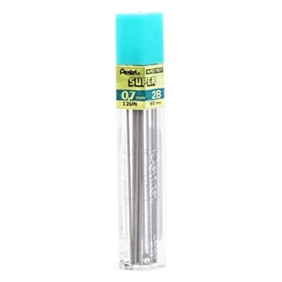 Obrázek Pentel Super Hi Polymer Nachfüllleitungen 0,7 mm, Klasse 2B (Packung mit 12 Röhrchen 144 Leitungen)