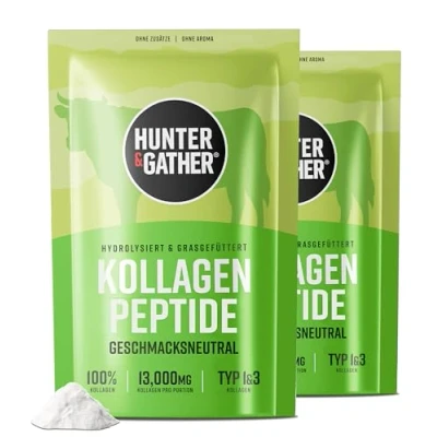 Obrázek Kolagenový prášek 2 x 400 g hydrolyzované hovězí kolagenové peptidy typu 1 a 3 perfektní rozpustnost, chuťově neutrální, bez plniv pro zdravé vlasy, pokožku, nehty svaly
