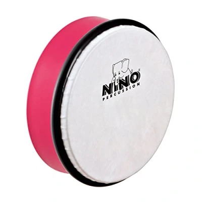 Obrázek Nino Percussion Hand Drum Instrument malý ruční buben pro děti od 3 let průměr 6 palců (cca 15 cm) plast, růžový (NINO4SP)