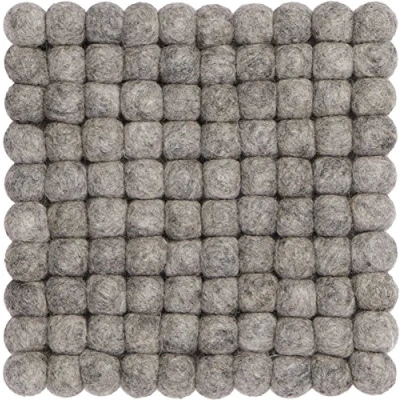 Obrázek myfelt Carl plstěný podtácek pod hrnec, čtvercový, střižní vlna, šedá, 20 x cm