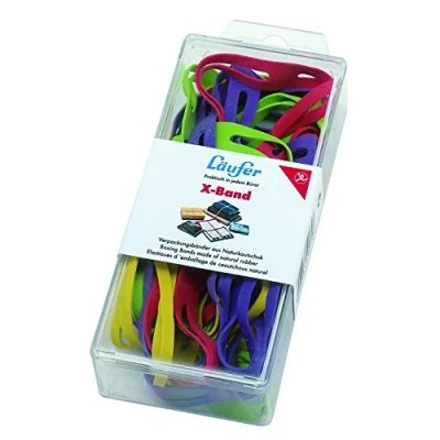 Obrázek Läufer 59072 Rondella x Band, elastické křížové pásky, gumové pásky 100 11 mm, průměr 65 30 g dóza, gumička pestře tříděná
