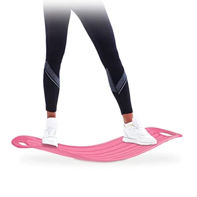 Obrázek Relaxdays Twist Board, praktická balanční deska pro trénink celého těla, zatížitelná XL tréninková do 150 kg, růžová