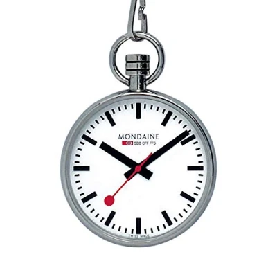 Obrázek Mondaine kapesní hodinky A660. 30316. 11SBB 43 mm nádraží s řetízkem červené vteřinové ručičky Vyrobeno ve Švýcarsku z leštěné ušlechtilé oceli odolné proti