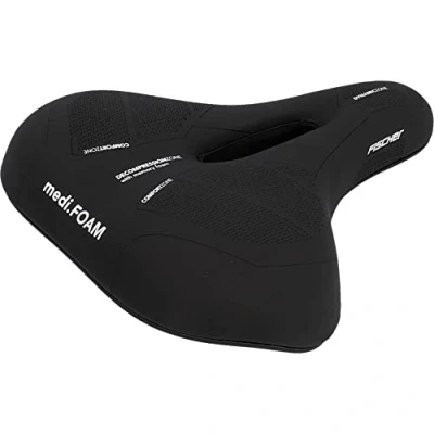 Obrázek FISCHER sedlo na kolo Trekking Memory Foam R.e.Med, pro trekkingové kola, obzvlášť lehké, extrémně pohodlné, černé