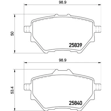 Obrázek Sada brzdových destiček, kotoučová brzda BREMBO P 61 122