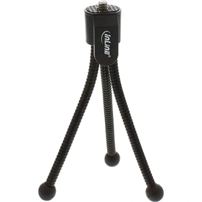Obrázek InLine Mini stativ 48006 pro digitální fotoaparáty, výška 12,5 cm, černý