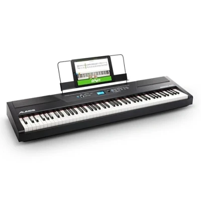 Obrázek Alesis Recital pro E Piano 88 kláves s váženou plnou velikostí klavír, reproduktory, výstup sluchátka, pět prémiových hlasů, předplatné na klavírní lekce