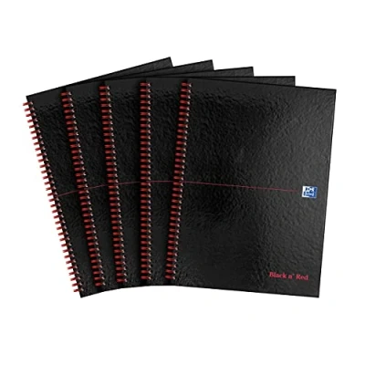 Obrázek Black &#039;n Red Spirálový blok 90 g/m2 linkovaný A perforovaná 140 stran A4 5 kusů