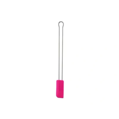 Obrázek RÖSLE Škrabka na těsto Pink Charity Edition, kvalitní stěrka jako pomůcka pro pečení a vaření, odolný silikon, 26 cm, úzká, ušlechtilá ocel 18/10, 30C až +230C, vhodné do myčky nádobí