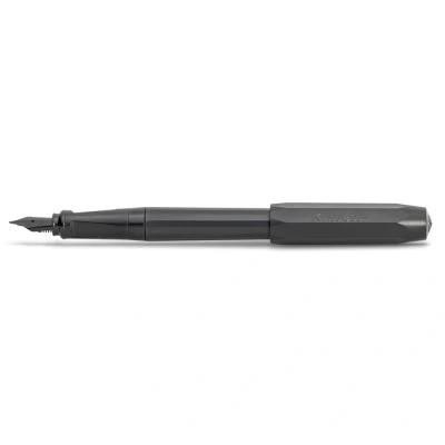 Obrázek Kaweco pero PERKEO All Black I plnicí pro inkoustové bombičky školní v černé barvě začátečníky s ergonomickým držadlem pohodlné psaní 16 cm šířka pera: M