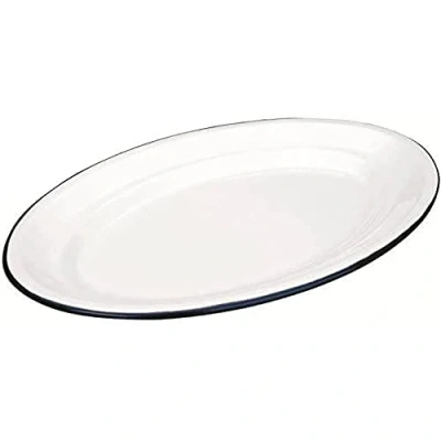 Obrázek Ibili Servierplatte Blanca, oval, Stahl, weiß/blau, 35 x 24 9 cm