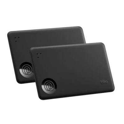 Obrázek Tile by Life360 Slim (2024) Geldbörsenfinder, Bluetooth Tracker und Gegenstandsfinder für Gepäckanhänger, Reisepässe mehr, iOS &amp; Android kompatibel, Handy Finder, 2er Pack (Schwarz)
