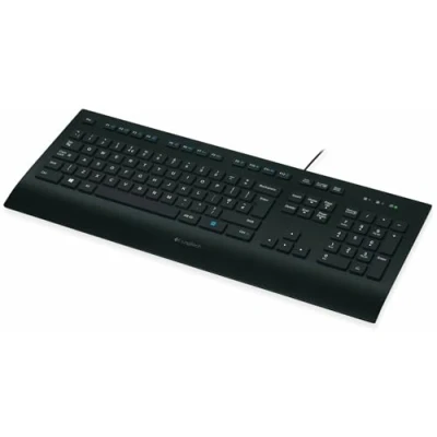 Obrázek Logitech K280e pro kabelová Business klávesnice Windows, Linux a Chrome, USB přípojka, opěrka dlaní, ochrana proti stříkající vodě, PC/notebook, německé rozložení QWERTZ černá