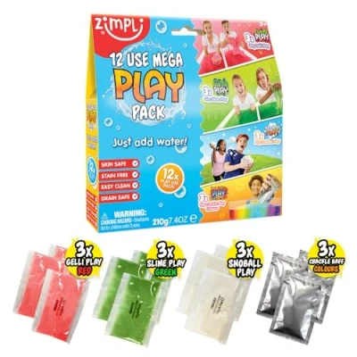 Obrázek 12 Use Mega Play Pack von Zimpli Kids, 3 x Gelli Play, Slime Snoball &amp; Crackle Baff, Kinder sensorisches Spielspielzeug, pädagogische Lernaktivität, DIY kreatives Spielzeug