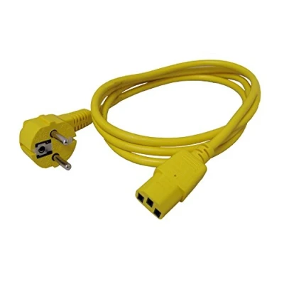 Obrázek ROLINE Síťový kabel, rovná IEC zásuvka, žlutá, 1,8 m