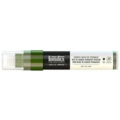 Obrázek Liquitex 4610224 Professional Paint akrylové barvy značkovač, umělecké pigmenty pro kreslení, malování na papír, plátno, textil, široký hrot, tloušťka linky 815 mm Hookers Green permanentní Imit.