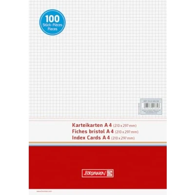 Obrázek Brunnen 102240200 kartotéční karta (A4 čtverečkovaná, 100 kusů, zavařená) bílá