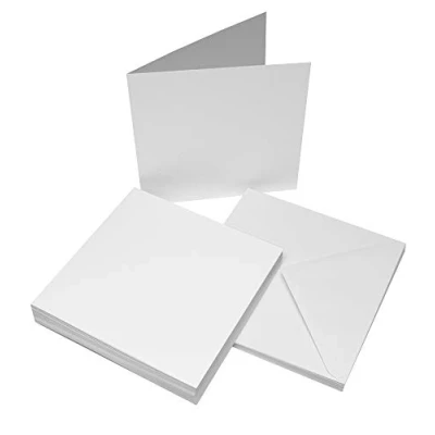 Obrázek Craft UK 863 8 x Zoll Karte und Umschlag Packung mit 25 Weiß