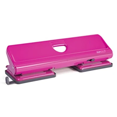 Obrázek Rapesco 1385 kovový razník 720 4 děrový děrovač (až 22 listů) Hot Pink