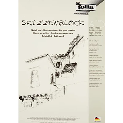 Obrázek folia 8303 skicovací blok, DIN A3, 120 g/m2, bílý, 50 listů vysoce jemný, bílý kreslicí papír, bez chlóru
