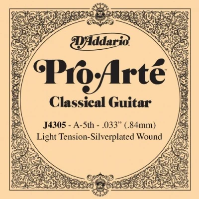 Obrázek D&#039;Addario J4305 jednotlivé struny A Wound 033/J43 Light tension stříbrné