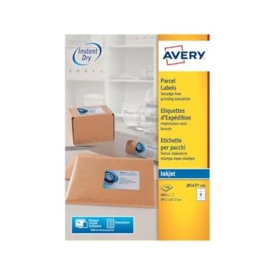 Obrázek AVERY Zweckform rychle schnoucí adresní štítky pro inkoustové tiskárny 8 na list 99,1 x 67,7 mm 800 etikety bílé