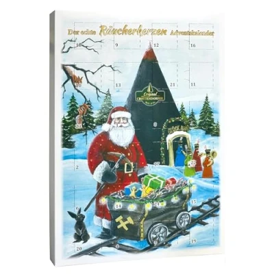 Obrázek Crottendorfer Adventní kalendář formát na výšku (21 x 30 cm) vonné svíčky Vánoce s 24 různými vůněmi jako kadidlo, myrha, jedlová vůně a lesní med vyrobeno v Německu