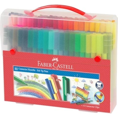 Obrázek FABER CASTELL 155579 značkovač Connector, v kufru, 80dílná, 1 kus