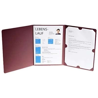 Obrázek Exacompta 48608B propagační desky Elegance (3dílné, s 1 upínací lištou, kapacita až 30 listů, DIN A4, 21 x 29,7 cm) bordó