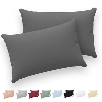 Obrázek Twinzen® povlak na polštář 30 x 50 (2dílná sada) 100% bavlna Jersey 150 GSM antracit pro povlaky cm se zipem