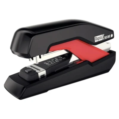 Obrázek Rapid 5000550 sešívačka Super plochá (30 listů, bez námahy, Omnipress, vysoce kvalitní ergonomický kryt, vč. sešívacích sponek, SO30c) černá/červená