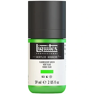 Obrázek Liquitex 2059985 &#039;Liquitex Professional Acrylic kvaš, akrylová barva s kvašovými vlastnostmi, stálá na světle, voděodolná, 59 ml dávkovací láhev zelená fluo
