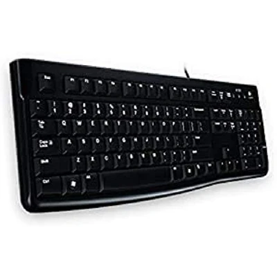 Obrázek Logitech K120 Kabelová Business klávesnice pro Windows a Linux, USB připojení, tiché psaní, robustní, ochrana proti stříkající vodě, stojan klávesnice, litevské rozložení černá
