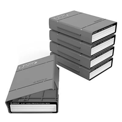 Obrázek ORICO 5 ks ochranné pouzdro na pevné disky, úložná taška disky 3,5 palce a SSD/HDD, odolné proti otřesům pro Western Digital WD Seagate Toshiba Intenso