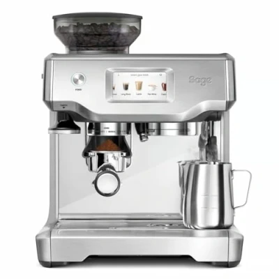 Obrázek Sage Appliances Barista Touch, kávovar na espresso a s napěňovačem mléka, pákový kávovar, SES880, kartáčovaná ušlechtilá ocel, šedá