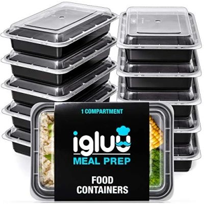 Obrázek [30er Pack] 1 Fach Meal Prep Container Von Igluu Essensbox, Lunchbox Mikrowellengeeignet, Spülmaschinenfest Und Wiederverwendbar Luftdichter Deckelverschluss, BPA Frei