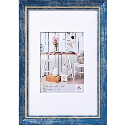Obrázek walther design Rámeček modrý 13 x 18 cm s paspartou, designový rám Chalet EL318L