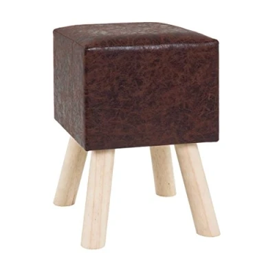 Obrázek HAKU Möbel Stolička tmavě hnědá, masivní dřevo, PU rozměry: Š 30 cm x V 45 H cm, styl: Industrial