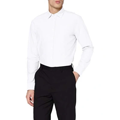 Obrázek Seidensticker Pánská business košile Regular Fit Oxford límec Button Down Dlouhý rukáv 100% bavlna, bílá (bílá 1)