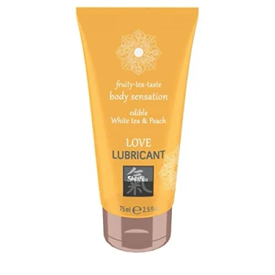 Obrázek SHIATSU jedlý lubrikační gel na bázi vody s vybranou chutí bílého čaje a broskve, hýčkejte své smysly, 75 ml 67040