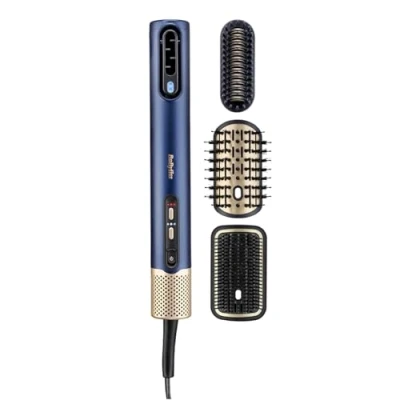 Obrázek BaByliss Air Wand 3 v 1 vysoušeč vlasů, žehlička a kartáč na teplý vzduch, ionizační technologie, vysokorychlostní digitální motor, vč. nástavců, bez poškození horkem, AS6553E