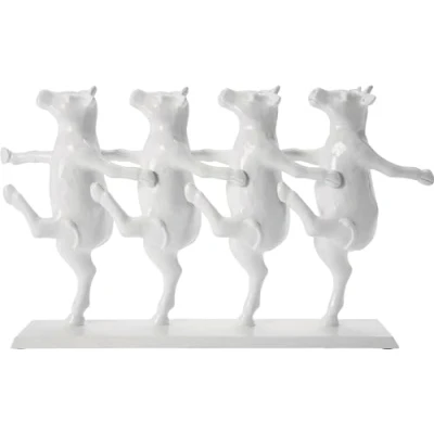 Obrázek Kare Designová dekorační figurka Dancing Cows, bílá, předmět, motiv krávy, 23 x 40 7 cm (v/š/h)